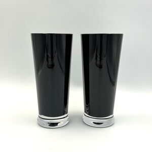 Villeroy & Boch Cascara Highball Glasses (2) Black Amethyst Crystal Poland